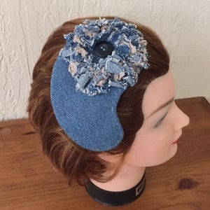 Up cycled denim fascinator